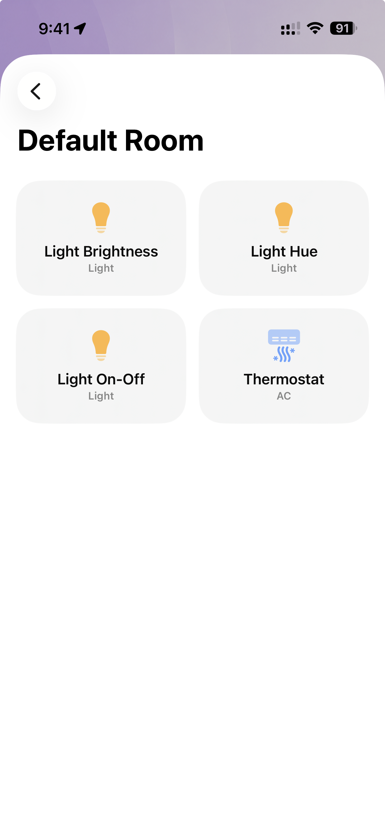TapTiller Home controls screenshot