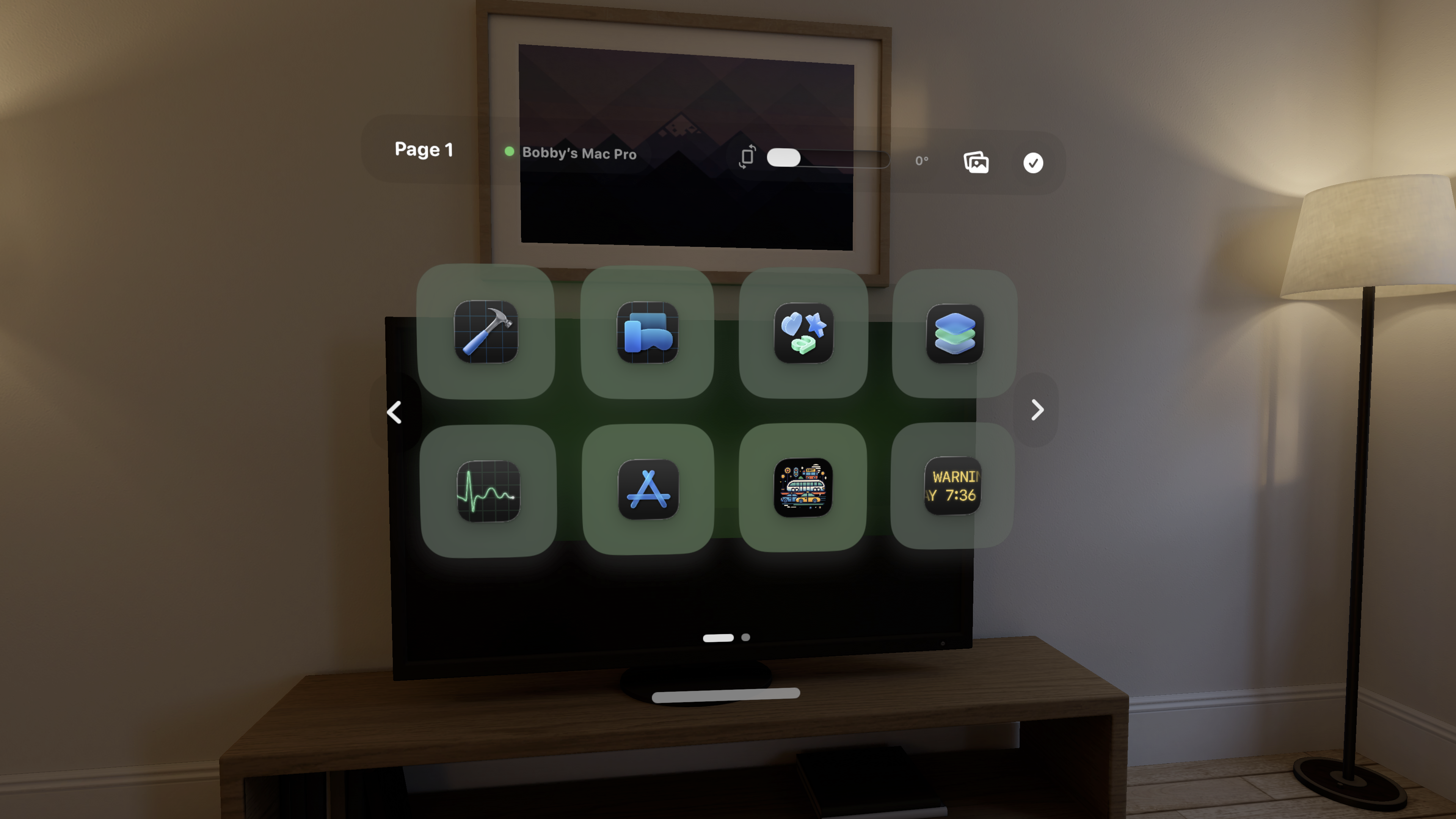 TapTiller visionOS control board screenshot